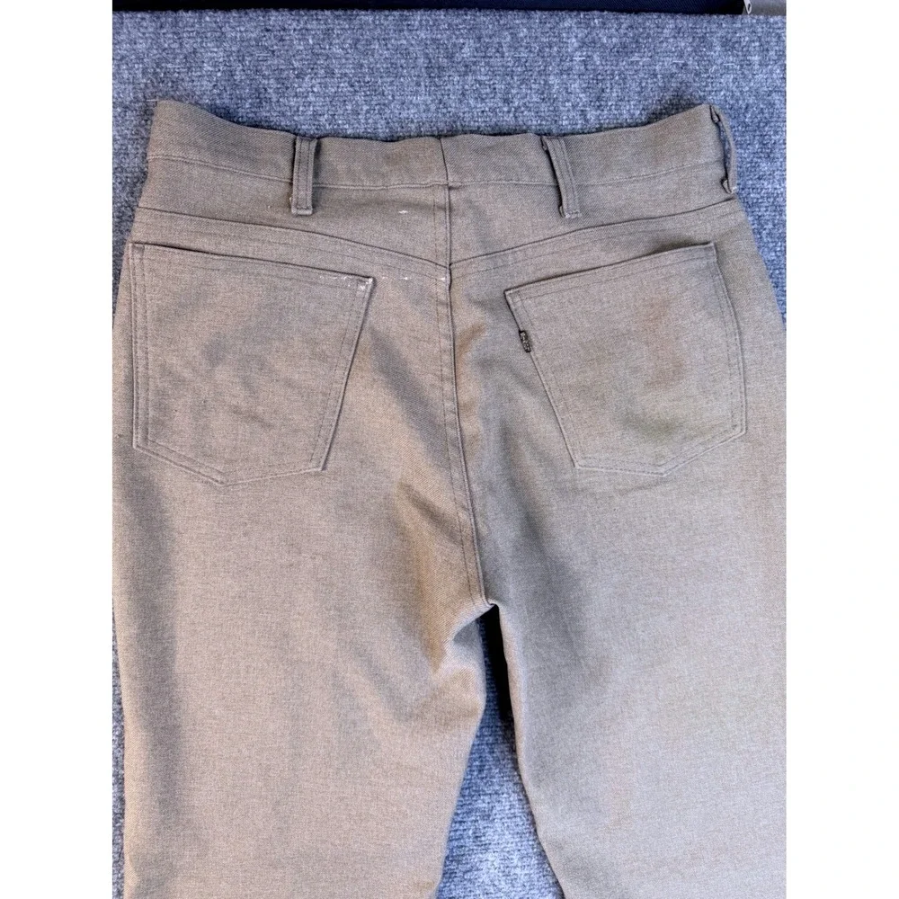 Vintage Levis Action Slacks Mens 36x34 Tan Brown Polyester Workwear‎ USA Made